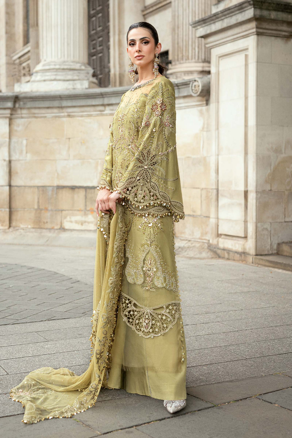 3 Piece Stitched Embroidered Raw Silk Suit