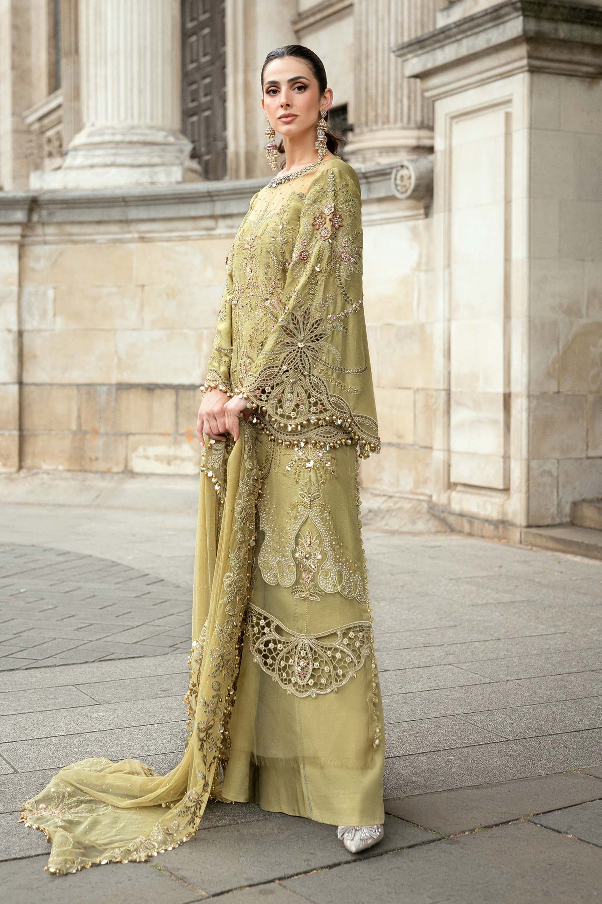 3 Piece Stitched Embroidered Raw Silk Suit