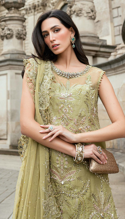 3 Piece Stitched Embroidered Raw Silk Suit
