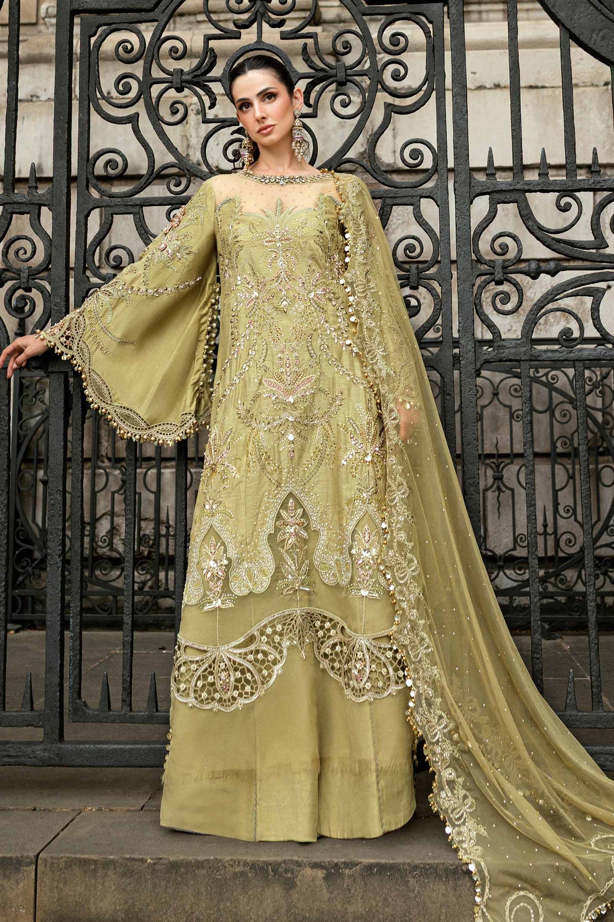 3 Piece Stitched Embroidered Raw Silk Suit