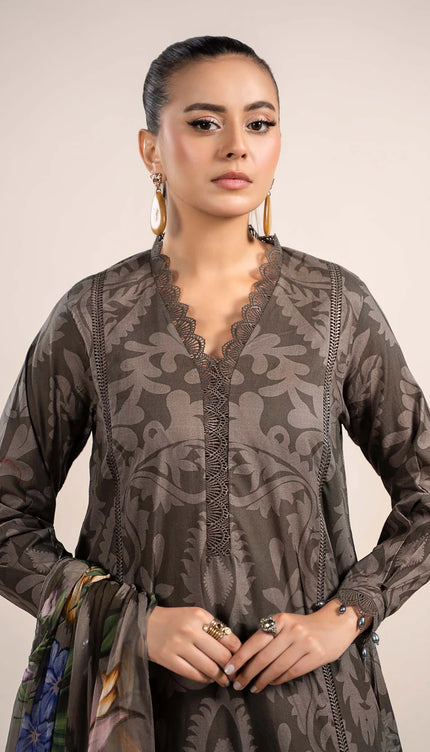 3 Piece Printed Cambric Suit | MPS-2307-A
