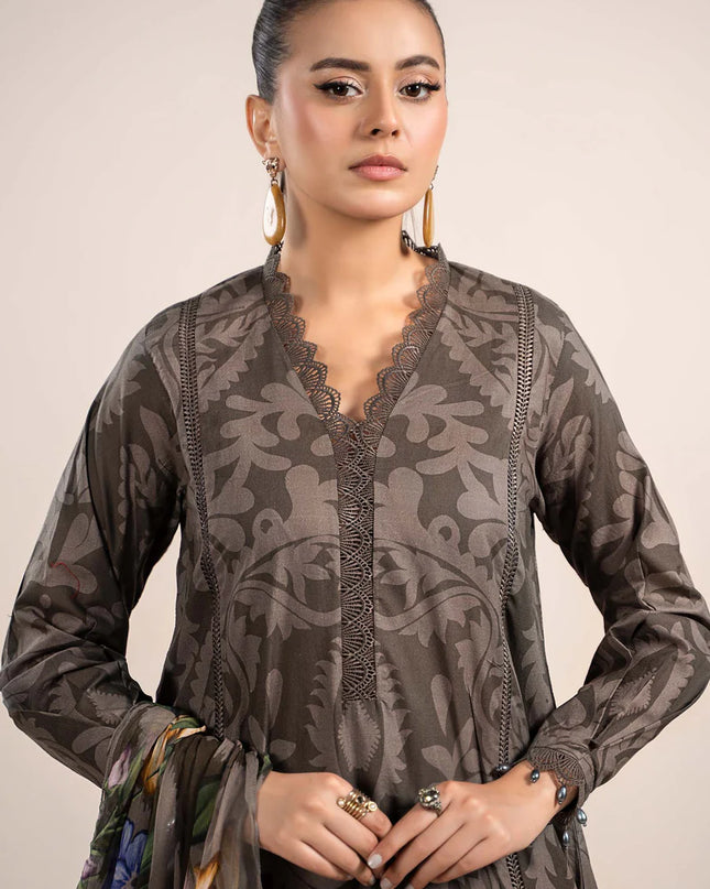 3 Piece Printed Cambric Suit | MPS-2307-A