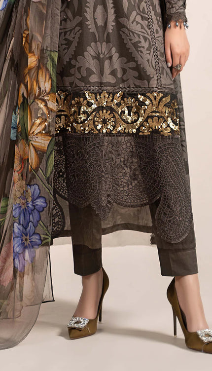 3 Piece Printed Cambric Suit | MPS-2307-A