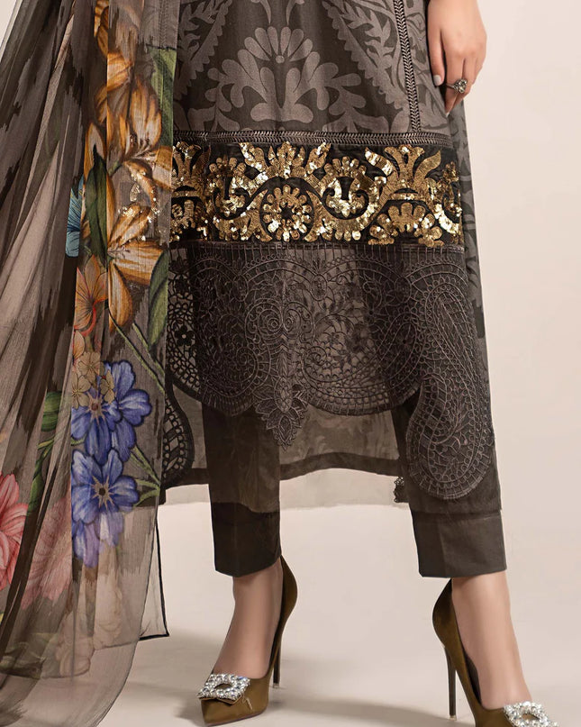3 Piece Printed Cambric Suit | MPS-2307-A