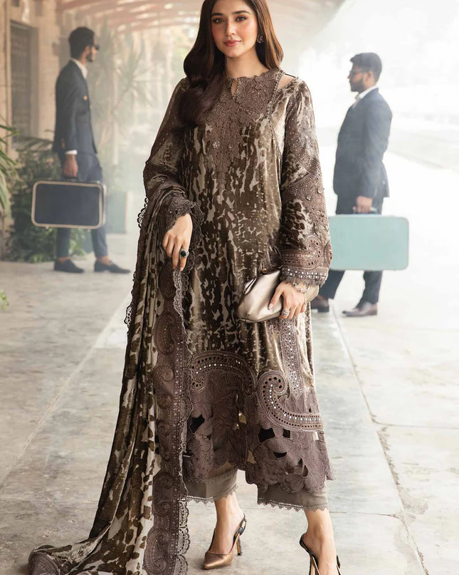 3 Piece Unstitched Embroidered Palachi Suit | DL-1201