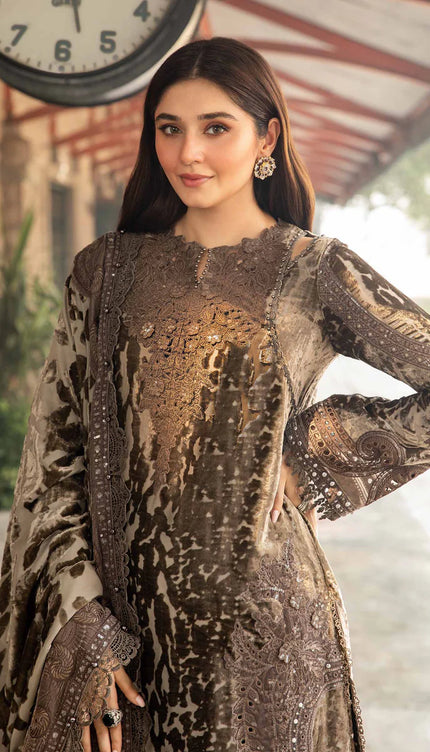 3 Piece Unstitched Embroidered Palachi Suit | DL-1201