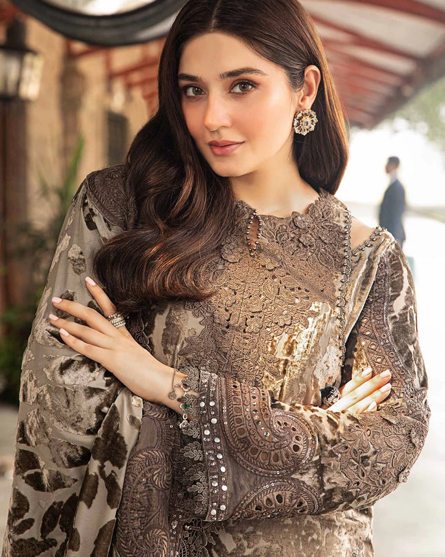 3 Piece Unstitched Embroidered Palachi Suit | DL-1201