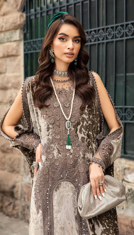 3 Piece Unstitched Embroidered Palachi Suit | DL-1201
