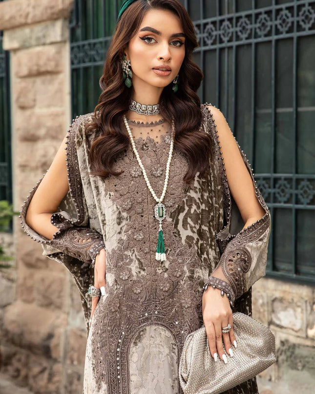 3 Piece Unstitched Embroidered Palachi Suit | DL-1201
