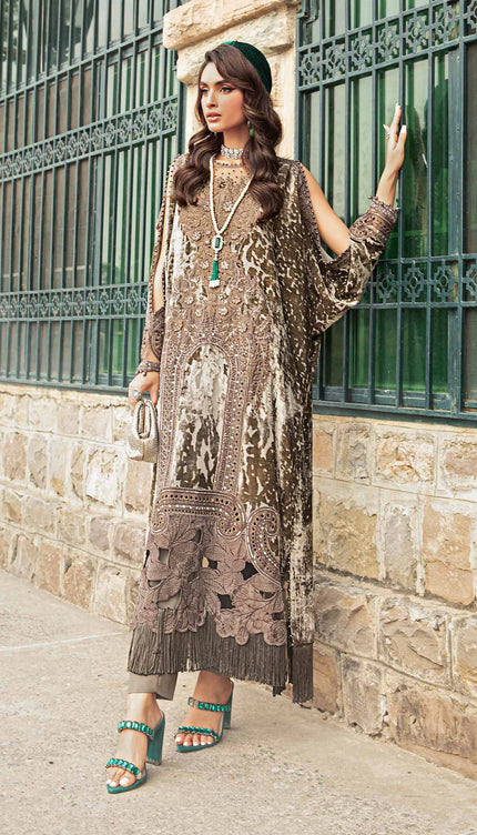 3 Piece Unstitched Embroidered Palachi Suit | DL-1201