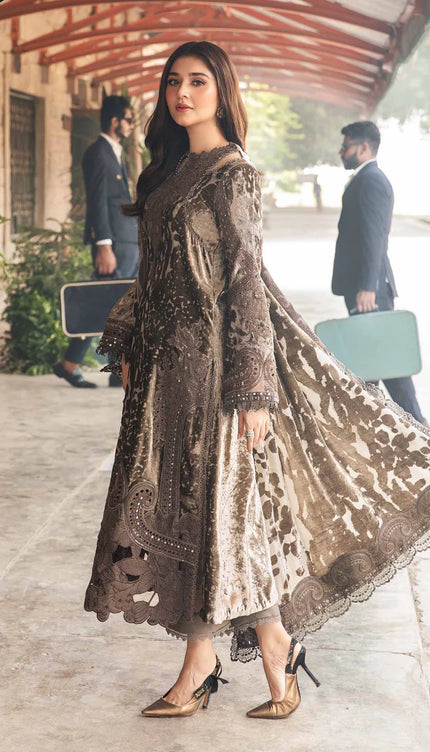 3 Piece Unstitched Embroidered Palachi Suit | DL-1201