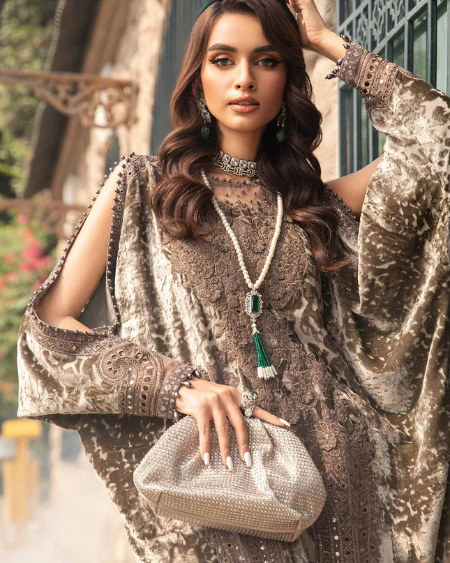 3 Piece Unstitched Embroidered Palachi Suit | DL-1201