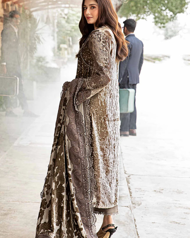 3 Piece Unstitched Embroidered Palachi Suit | DL-1201