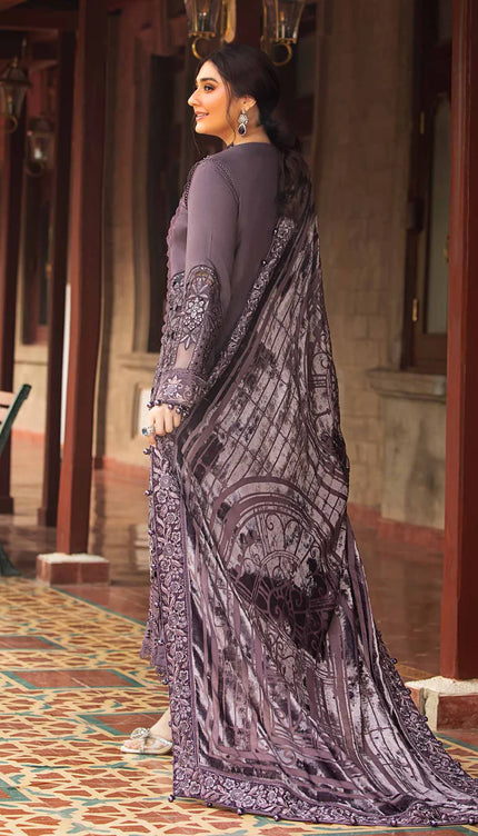 3 Piece Unstitched Embroidered Linen Suit | DL-1202