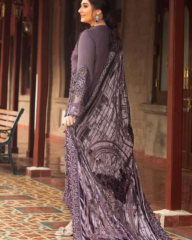 3 Piece Unstitched Embroidered Linen Suit | DL-1202