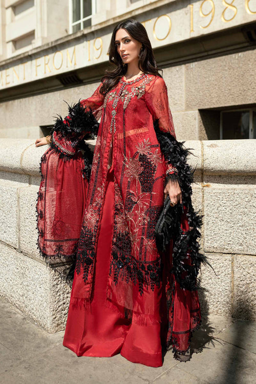 3 Piece Stitched Embroidered Organza Suit