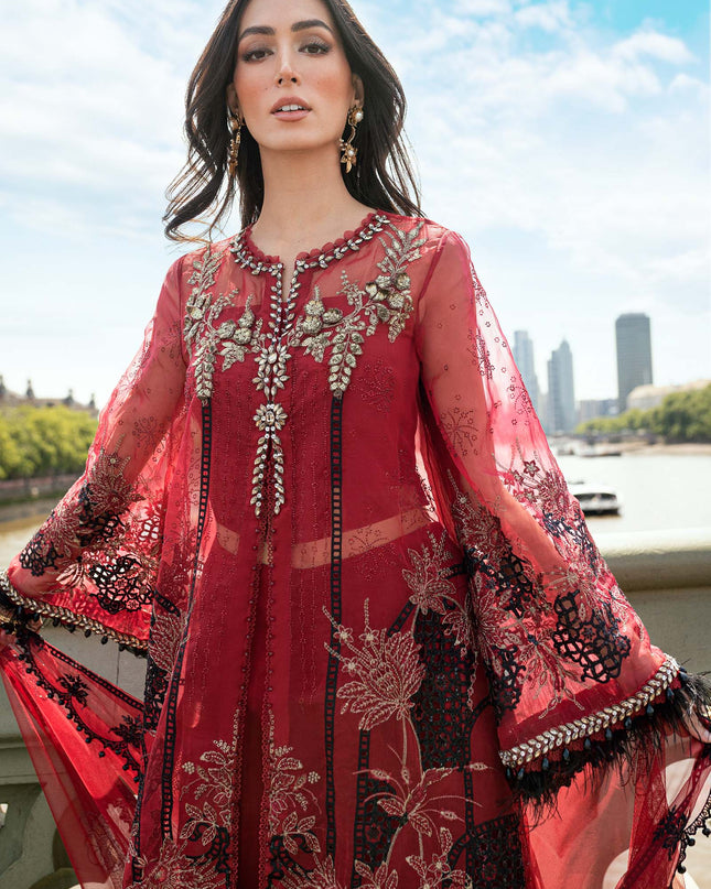 3 Piece Stitched Embroidered Organza Suit