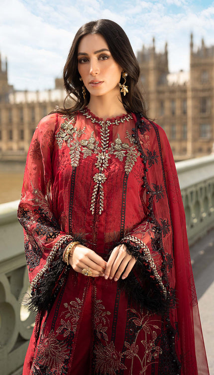 3 Piece Stitched Embroidered Organza Suit