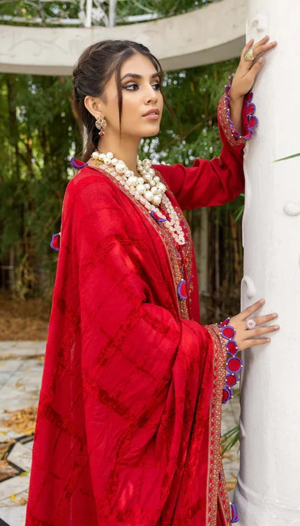 Red Embroidered Dress