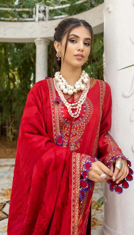 Red Embroidered Dress