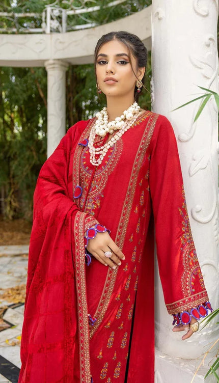 Red Embroidered Dress