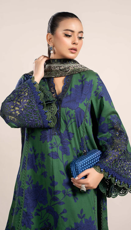 3 Piece Printed Cambric Suit | MPS-2309-B