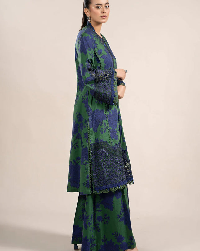 3 Piece Printed Cambric Suit | MPS-2309-B