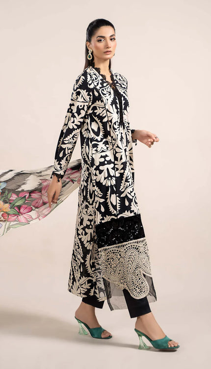 3 Piece Printed Cambric Suit | MPS-2307-B