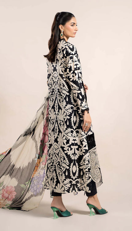 3 Piece Printed Cambric Suit | MPS-2307-B