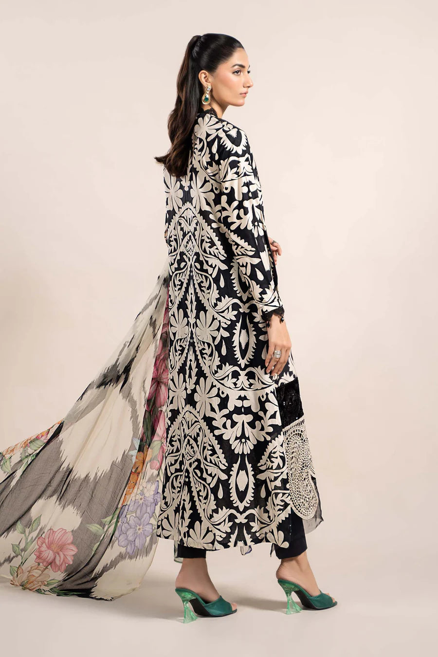 3 Piece Printed Cambric Suit | MPS-2307-B