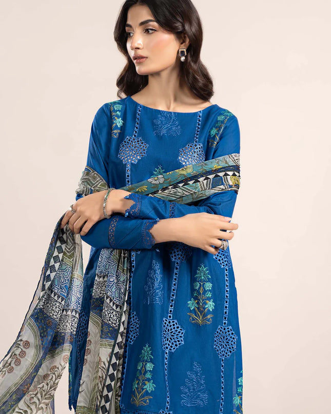 3 Piece Printed Cambric Suit | MPS-2303-A