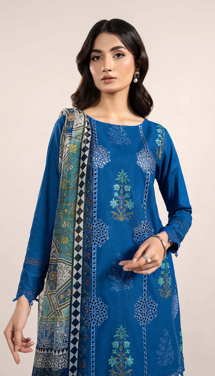3 Piece Printed Cambric Suit | MPS-2303-A