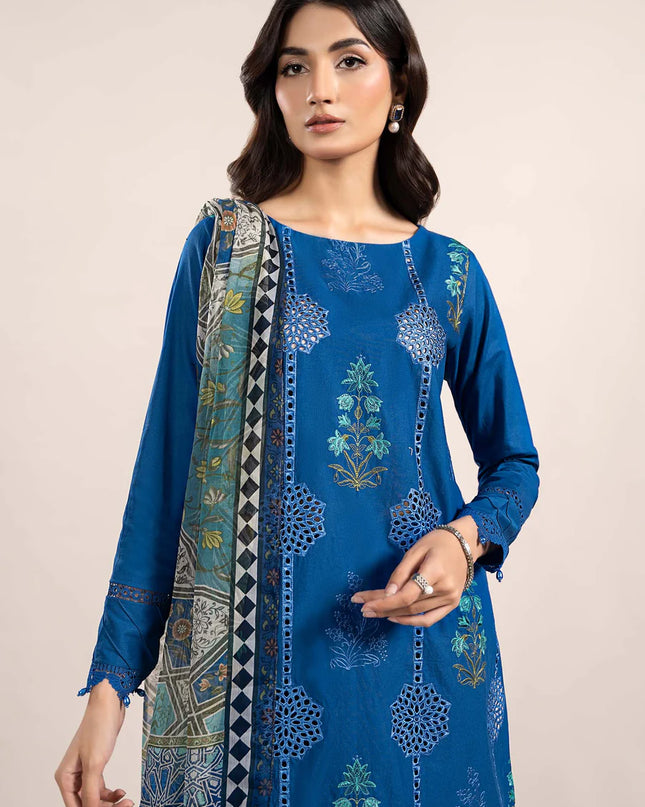 3 Piece Printed Cambric Suit | MPS-2303-A