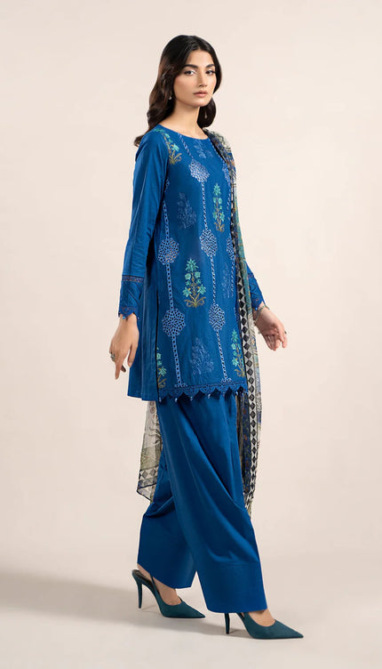3 Piece Printed Cambric Suit | MPS-2303-A