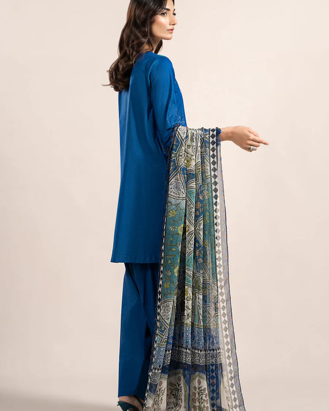 3 Piece Printed Cambric Suit | MPS-2303-A