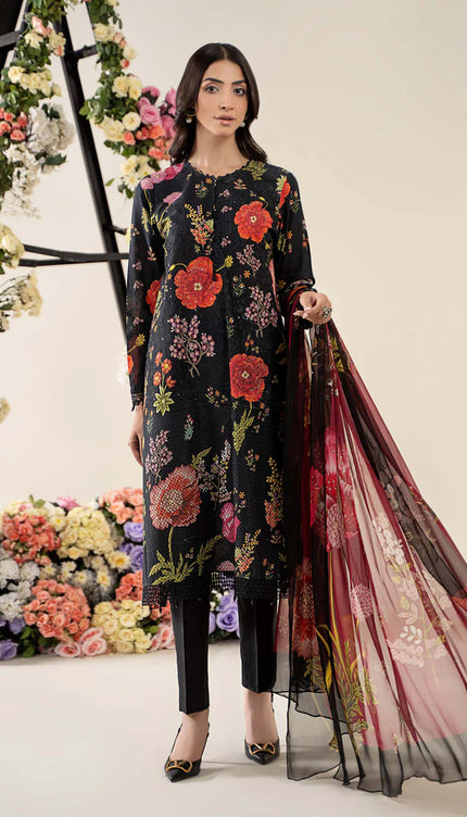 3 Piece Stitched Embroidered Lawn Suit | MPT-2607-B