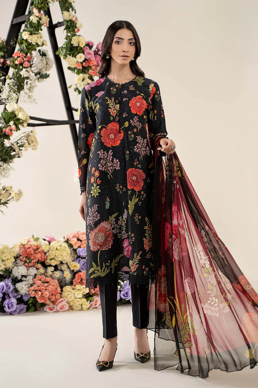 3 Piece Stitched Embroidered Lawn Suit | MPT-2607-B