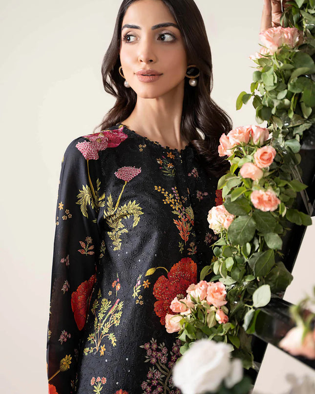 3 Piece Stitched Embroidered Lawn Suit | MPT-2607-B