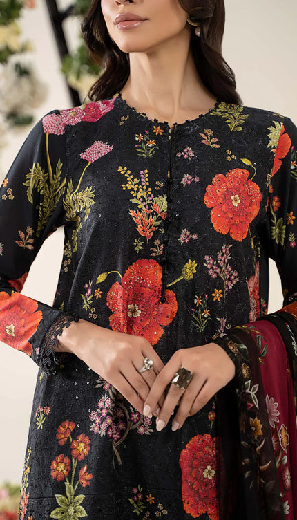 3 Piece Stitched Embroidered Lawn Suit | MPT-2607-B