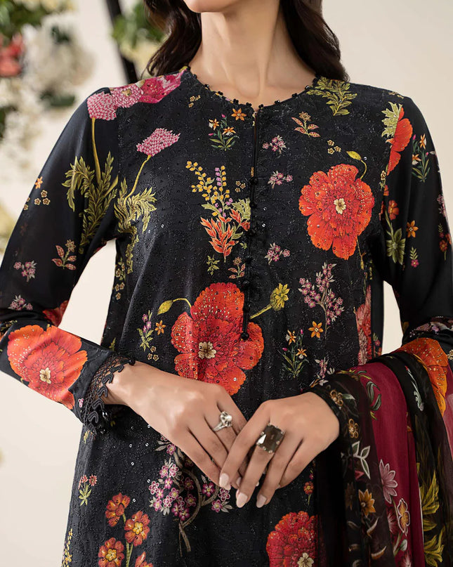 3 Piece Stitched Embroidered Lawn Suit | MPT-2607-B