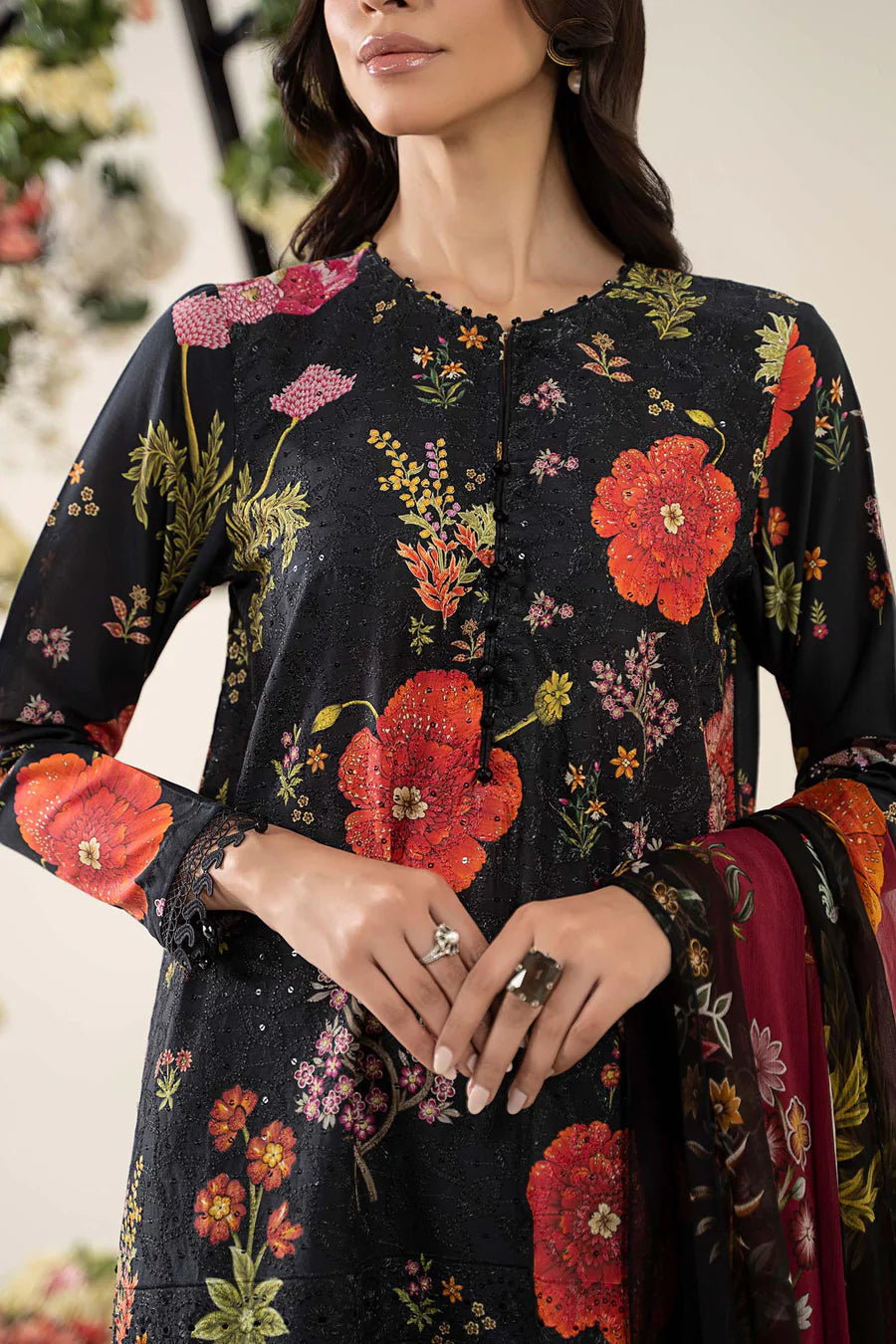 3 Piece Stitched Embroidered Lawn Suit | MPT-2607-B