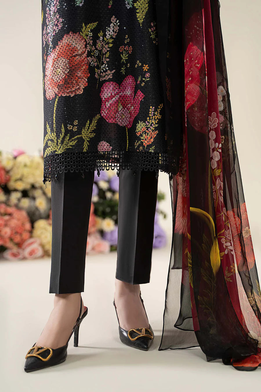 3 Piece Stitched Embroidered Lawn Suit | MPT-2607-B
