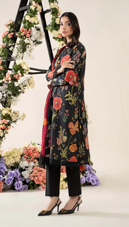 3 Piece Stitched Embroidered Lawn Suit | MPT-2607-B