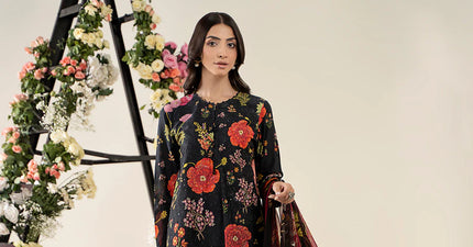 3 Piece Stitched Embroidered Lawn Suit | MPT-2607-B