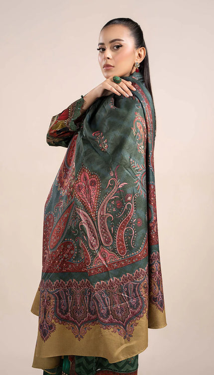 3 Piece Printed Linen Suit | MPS-2305-B