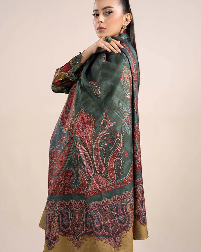 3 Piece Printed Linen Suit | MPS-2305-B