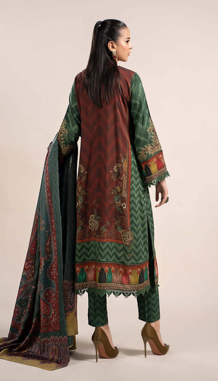 3 Piece Printed Linen Suit | MPS-2305-B