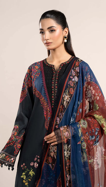 3 Piece Printed Cambric Suit | MPS-2304-B