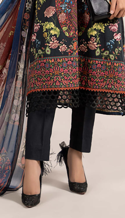 3 Piece Printed Cambric Suit | MPS-2304-B