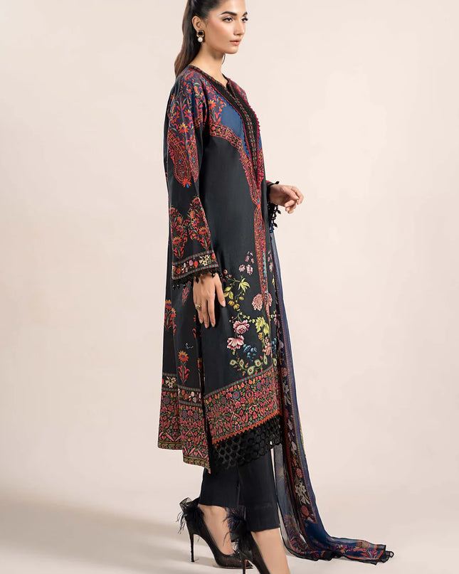 3 Piece Printed Cambric Suit | MPS-2304-B
